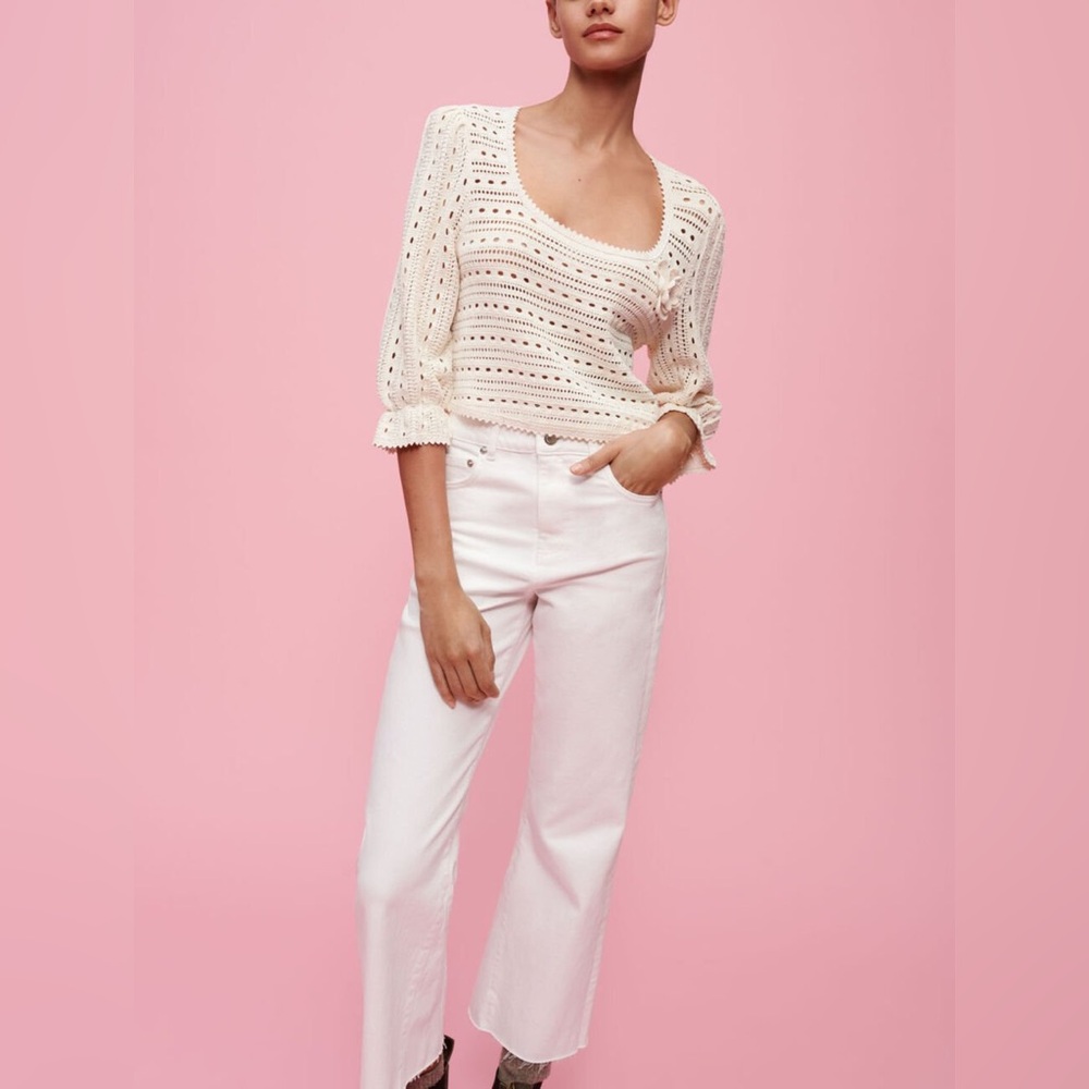 Maje Croquet pointelle sweater